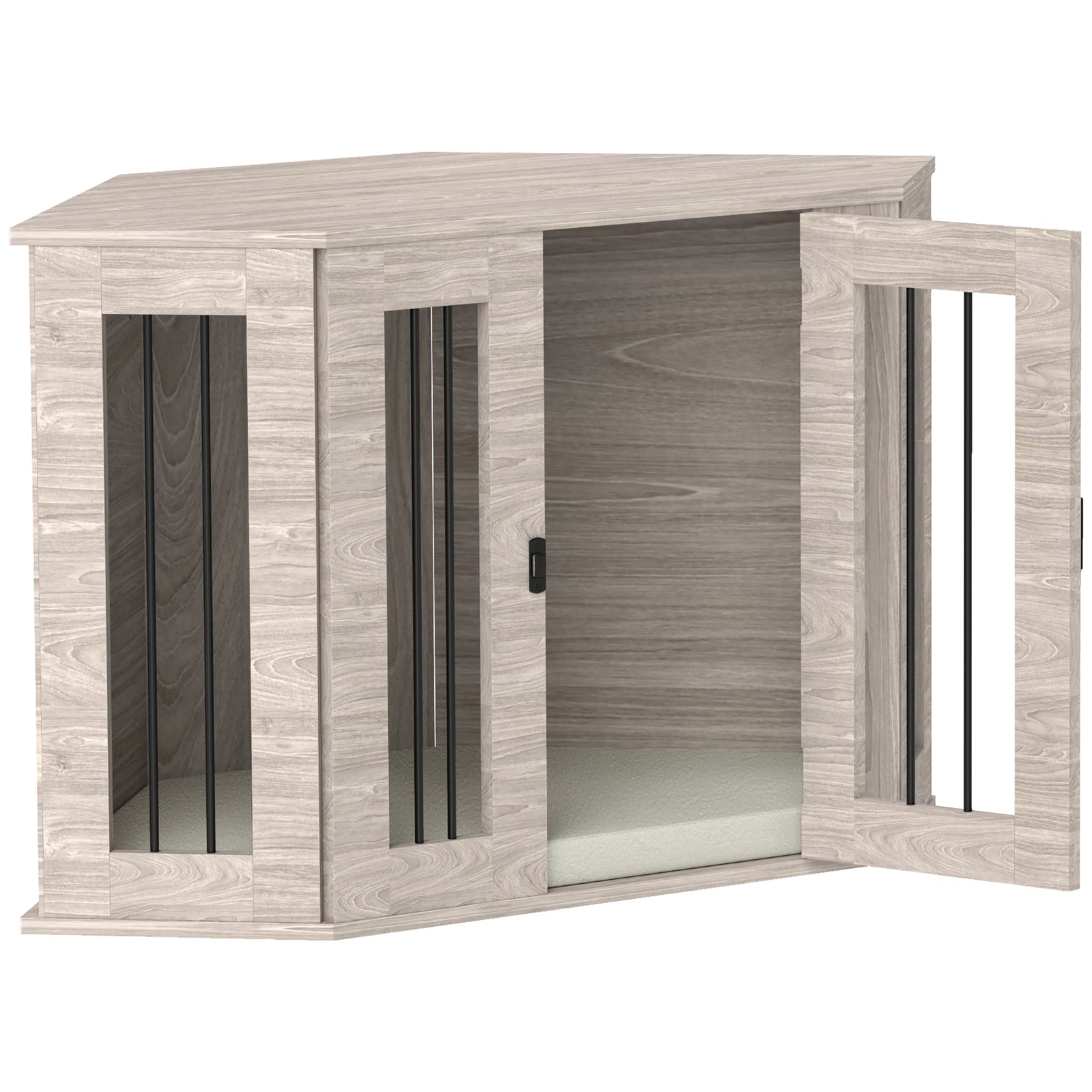 Dog Crate W/ Cushion, Large Door - Medium Dogs | Brown