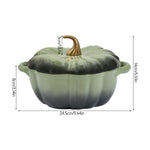 Enamelled Cast Iron Pumpkin Dutch Oven With Lid And Handles | Green