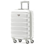 55x35x20cm Cabin Carry On Suitcase Hard Shell Overhead Luggage 100+ Airlines Approved | Cabin | White