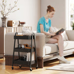 3-tier Kitchen Cart, Wheels | Black