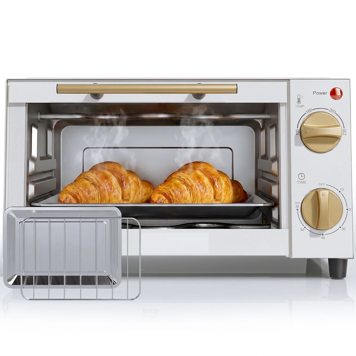 HOMCOM Mini Oven 9l Countertop Toaster Oven With Timer Control 750w White