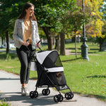 Lightweight Foldable Dog Stroller For Mini Dogs | Light Grey