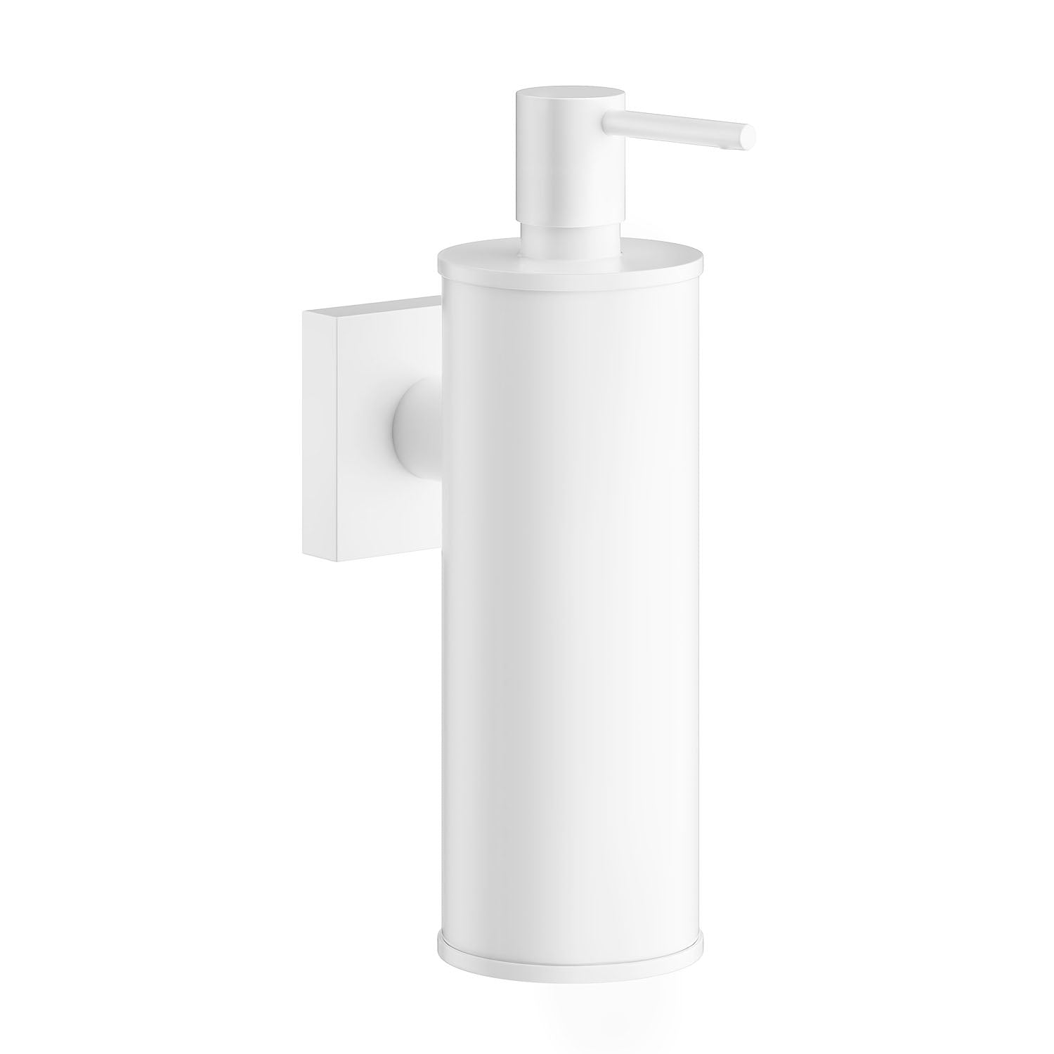 Wall Mounted 150ml Soap Dispenser With Square Back Plate | White