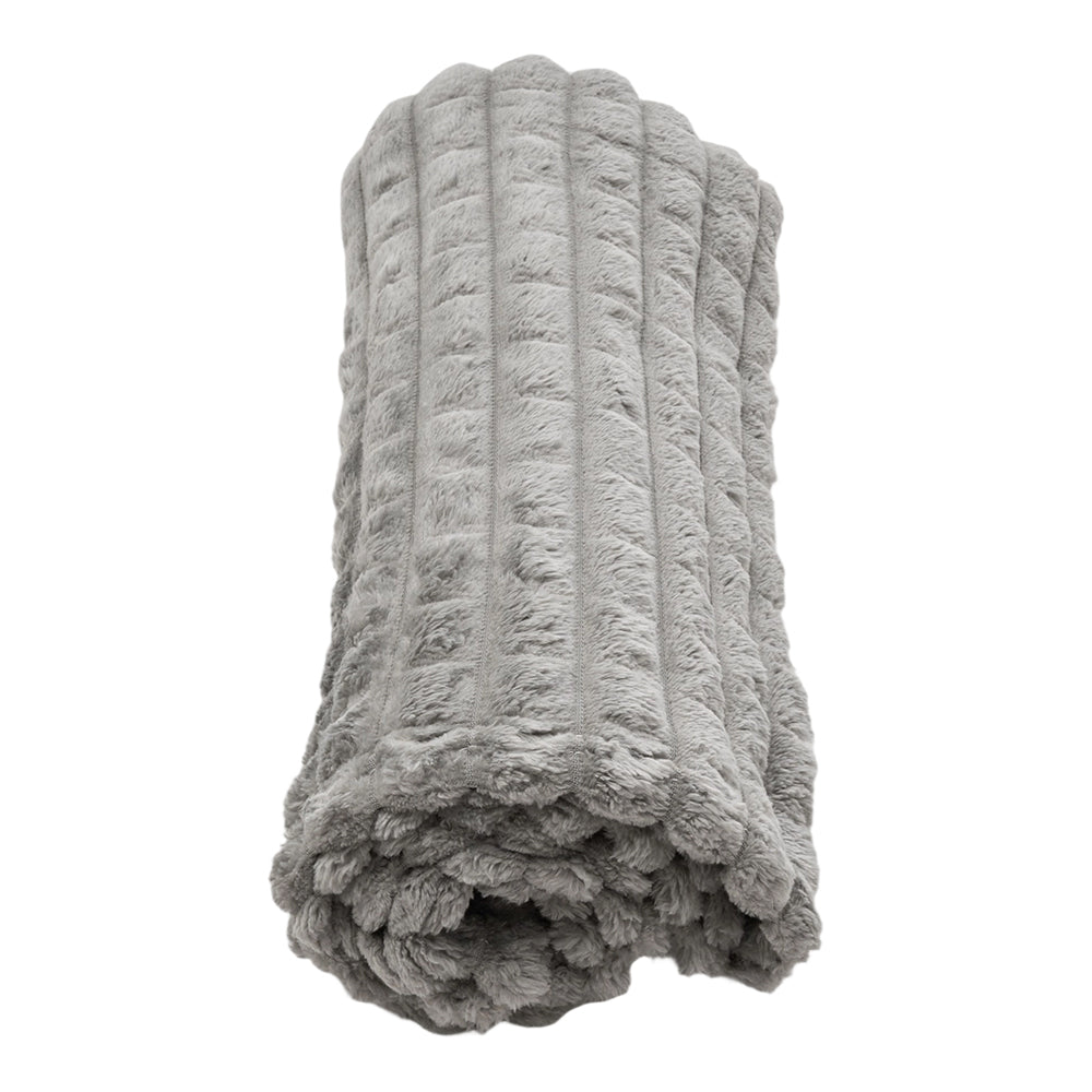 Cozy Checkered Throw Blanket Soft Double-sided Use, Warm & Easy To Clean | Small | Grey
