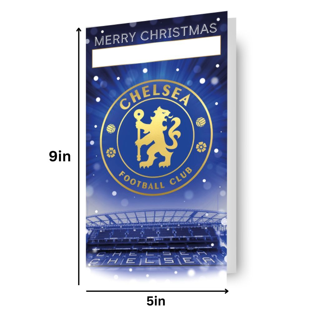 Chelsea FC Personalise Christmas Card With Sticker Sheet Official Product