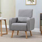 Nordic Leisure Lounge Sofa Accent Chair With Pillow | One Size | Gray