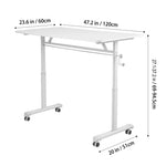 Manual Standing Height-adjustable Desk Computer Desk With Wheels | Large