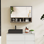 Bathroom Cabinet Wall Mounted Mirror Storage Grey