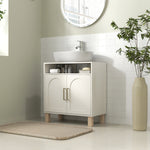 Under Sink Bathroom Cabinet For Basin Without Pedestal, Cream White
