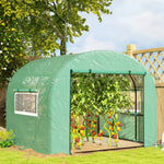Polytunnel Greenhouse W/ Uv-resistant Pe Cover, Grow House | Large | Green