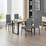Stylish Colorado Dining Table Set With 4 Emily Faux Leather Chairs | Grey