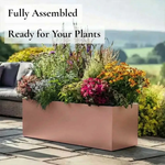 Zinc Galvanised Trough Planter | 100cm x 40cm x 40cm | Rose Gold