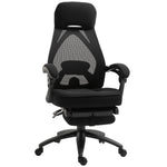 Swivel Recliner W/ Footrest Adjustable | Black