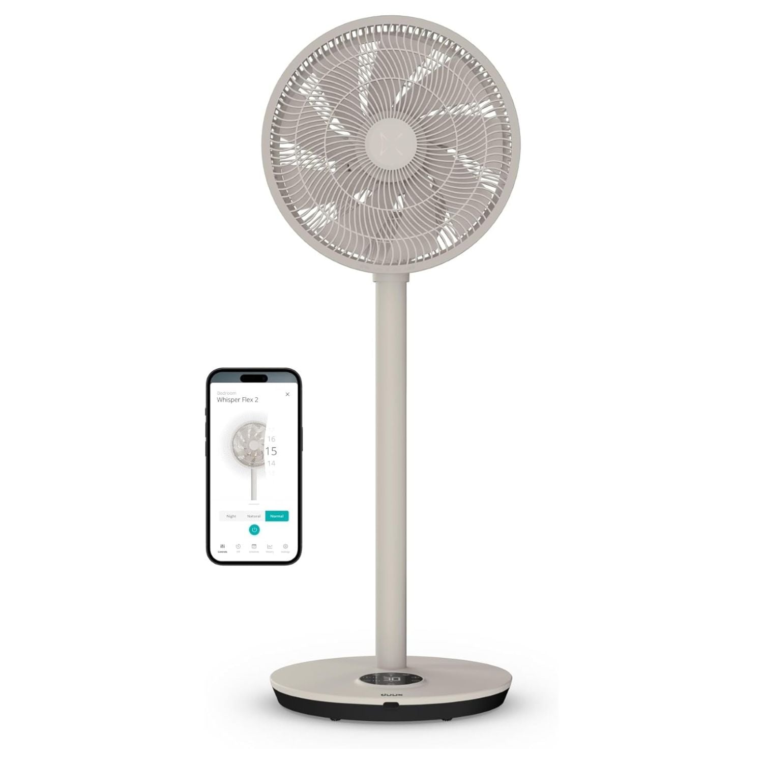 Whisper Flex 2 Smart Standing Fan With 30 Fan Speeds | Stone