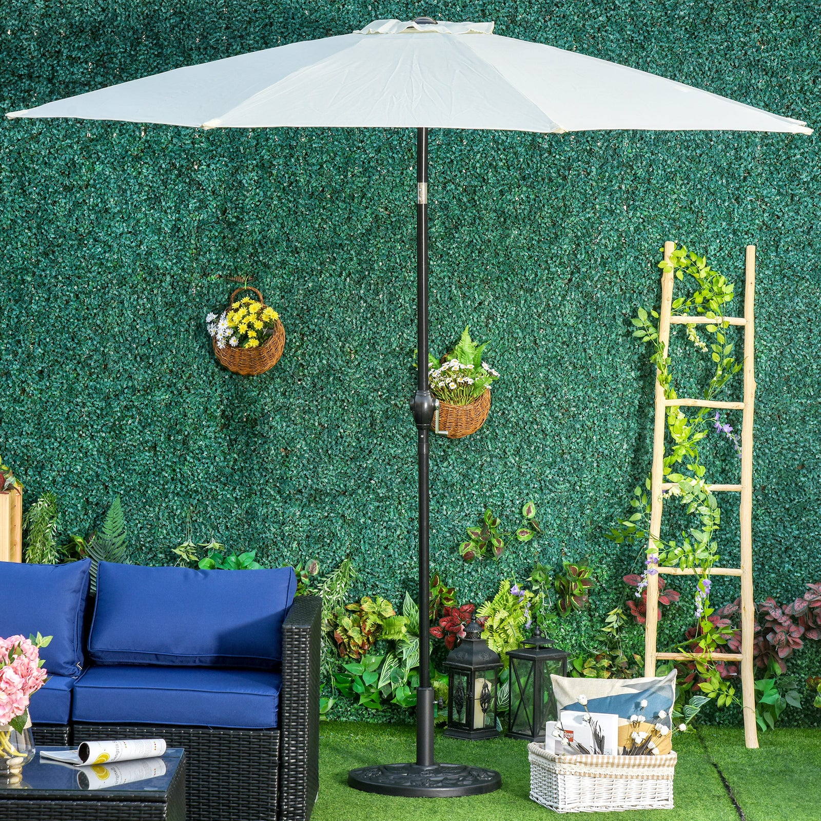 9kg Half Round Parasol Base, Black