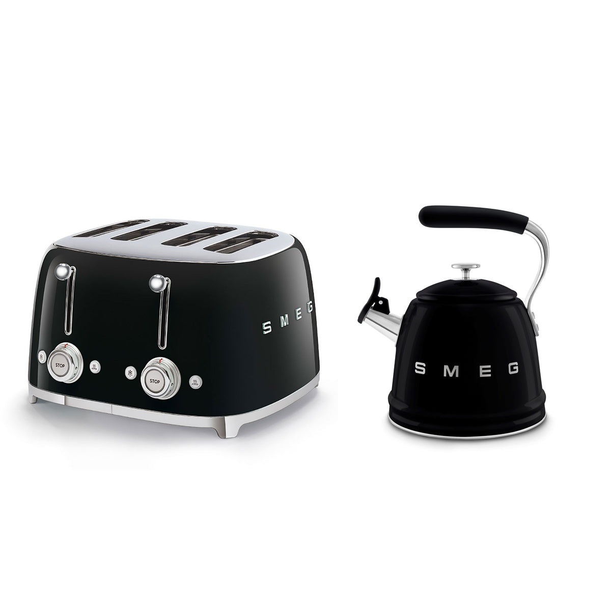Wkf01, Tsf03 Stovetop Kettle & 4-slice Toaster Set | Black