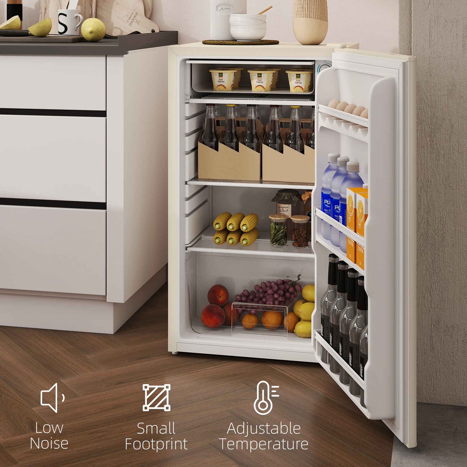 Freestanding Fridge, Under Counter Beige