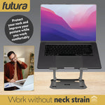 Laptop Stand Adjustable Portable Riser, Foldable Aluminium Holder For Macbook Airpro And 11 To 17 Inch Laptops | Silver