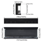 70''recessed & Freestanding Electric Fireplace – 12 Led Flame Colors, 900w/1800w Heat Settings, Touch Screen & Remote With Thermostat & Timer