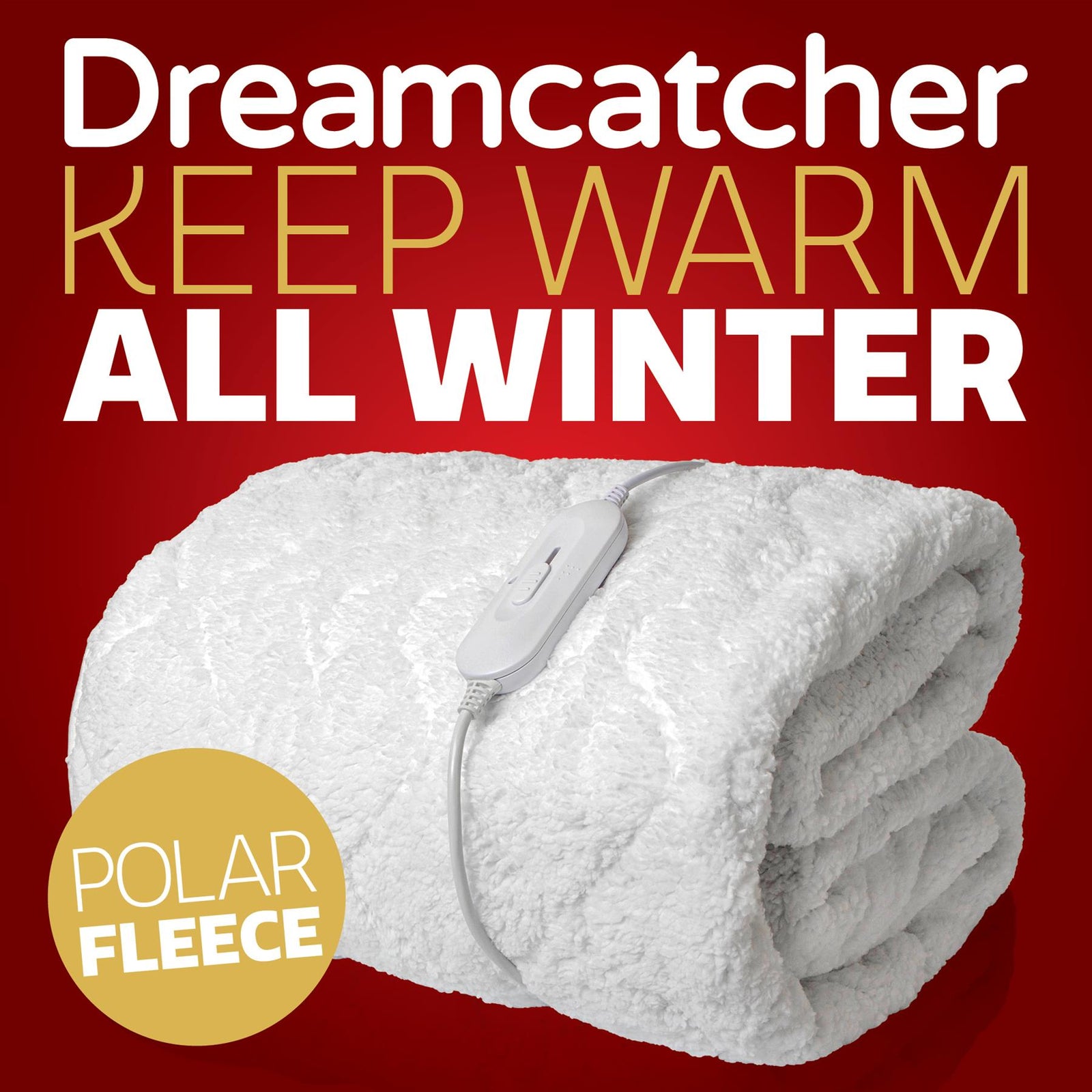 Deluxe Electric Blanket Fully Fitted Polar Fleece Heated Bed Underblanket 3 Heat Settings | Single | White