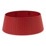 Faux Rattan Christmas Tree Skirt Snap Design 65cm