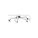 Joker Hand Made Ceiling Lamp In Matt Black With Striking Chrome Detail Featuring 5 Minmalistic Slender Cylinder Shades
