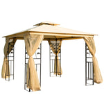 3(m) X 3(m) Patio Garden Metal Gazebo Marquee Party Tent | Beige