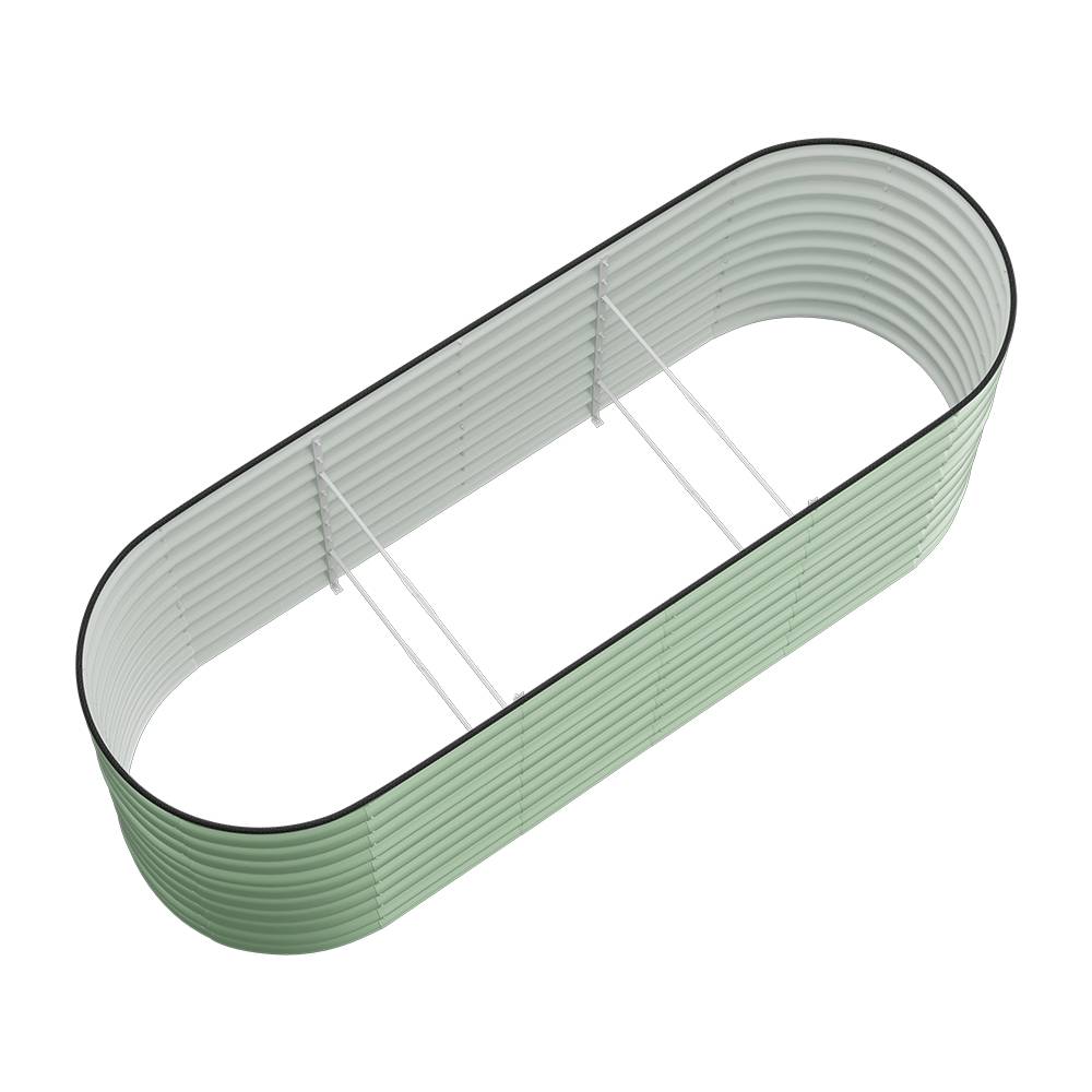 240×80×80cm Oval-shaped Galvanized Steel Raised Garden Bed