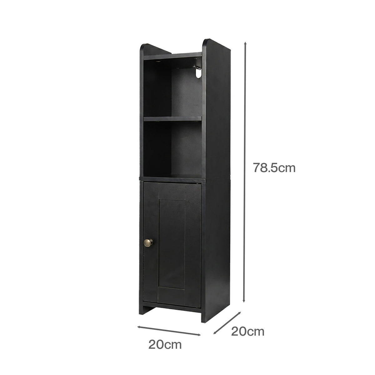 Bathroom Cabinet Slim Corner Storage Adjustable Shelves Pb Mdf | Black