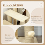 PawHut Pet Stairs With 4-step Stair, Scratching Posts, Platforms, Toy Ball