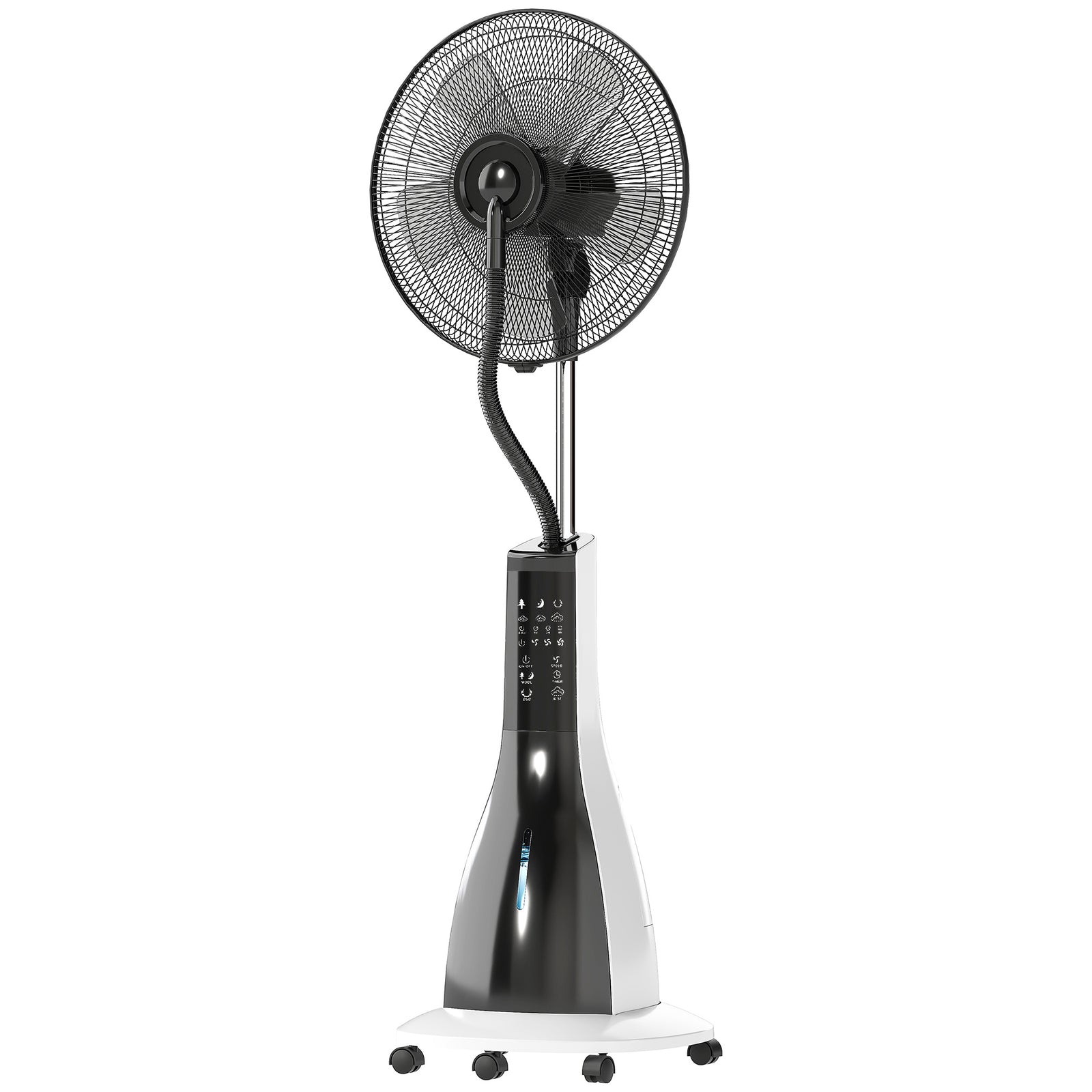 Spray Misting Fan, Pedestal Fan With Oscillation, Tilt, Remote