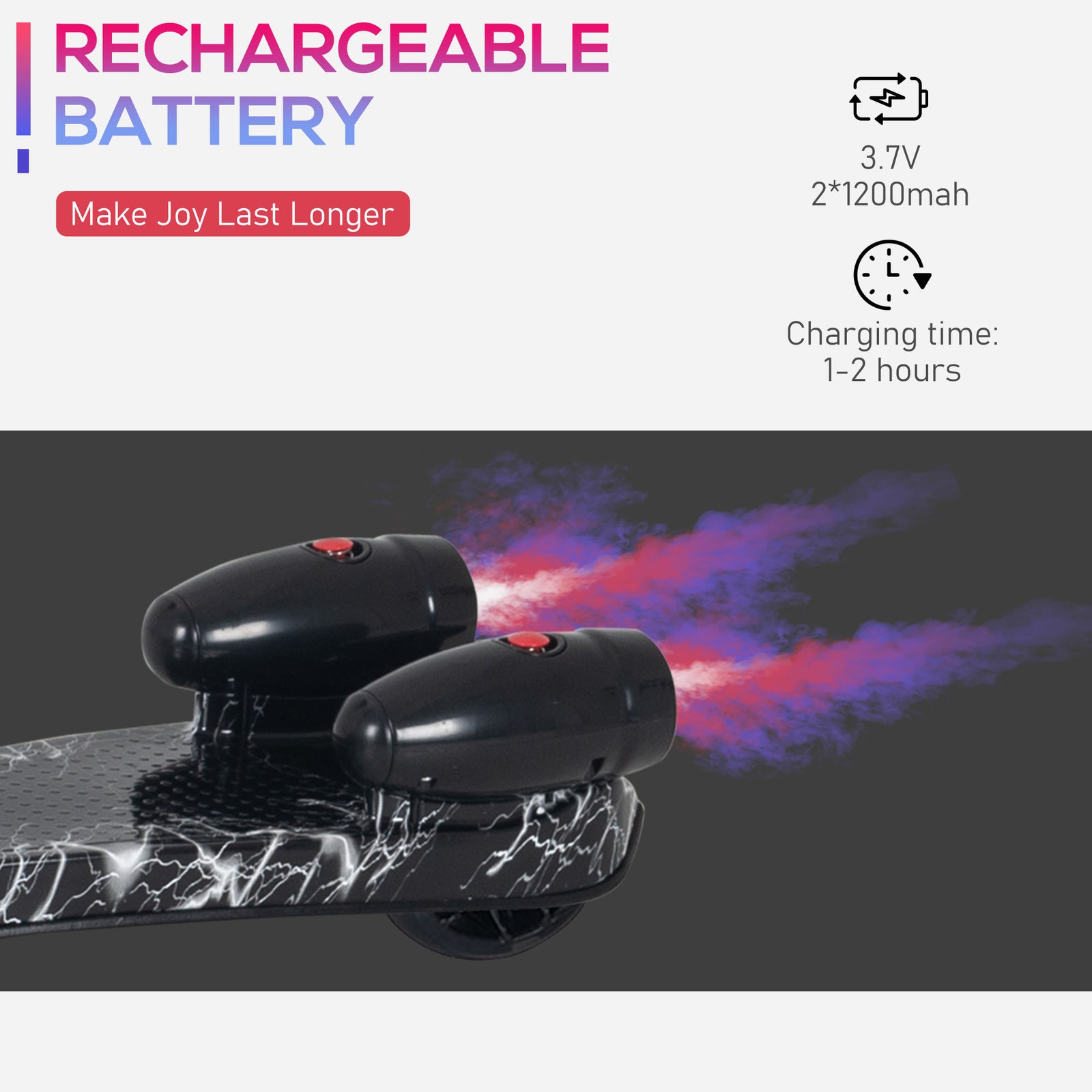 Child 3-wheel Scooter Light Music Water Spray Rechargeable 3-6 Yrs | Black