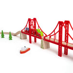 Double Suspension Bridge for Wooden Train Sets