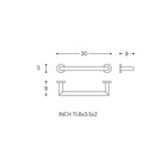 Towel Rail, Black Matt, Wall-mounted, 30 Cm. Collection Kubic