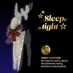 Glitter Reindeer Christmas Decoration With Led Lights Battery Operated Indoor
