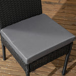 Rattan Garden Chairs W/ Cushion, Wicker Dining Chairs | Set of 2 | Black