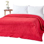 Cotton Quilted Reversible Bedspread | 150cm x 200cm | Red