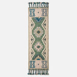 Matala Green & Blue Kilim Wool Rug | 200cm | Light Green
