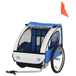18m+ 2-seat Child Bike Trailer For Kid W/ Steel Frame Seat Belt | Blue