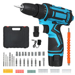 Cordless Drill Combi Driver Electric Screwdriver Set 2.0ah Battery | Blue
