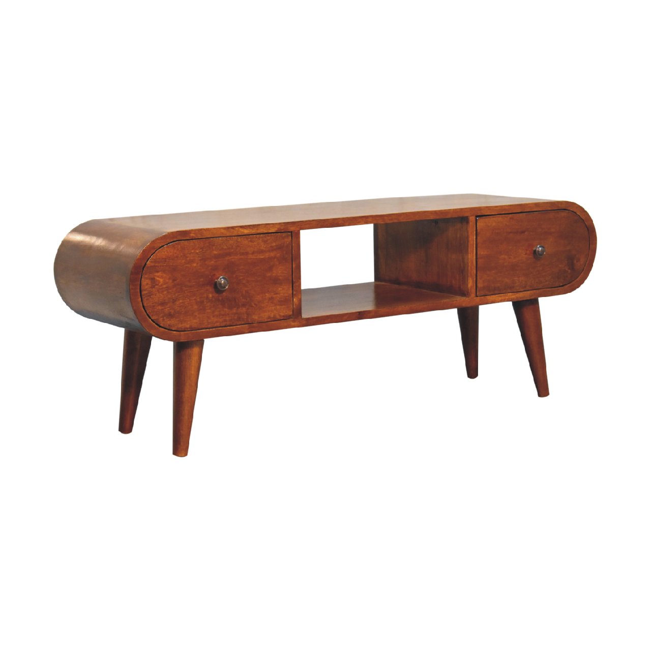 Solid Wood London Chestnut Tv Stand