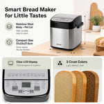 Spector Bread Maker 19 In 1 Compact Machine 15h Timer 1.5lb Black Silver