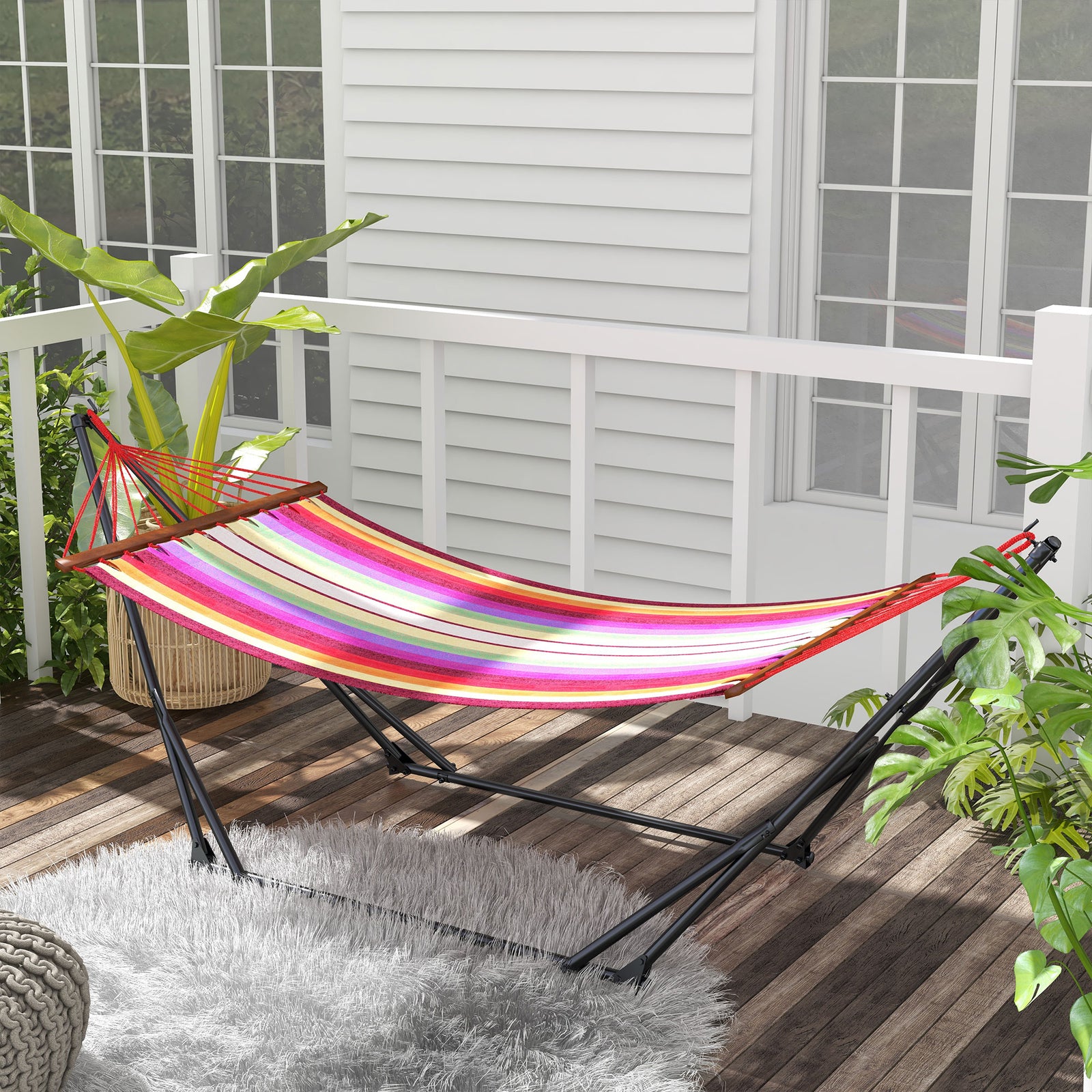 2 In 1 Foldable Portable Hammock, Load Capacity 120kg