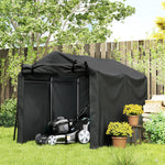 Garden Tool Storage Shed With Roll-up Zipper Door | Black