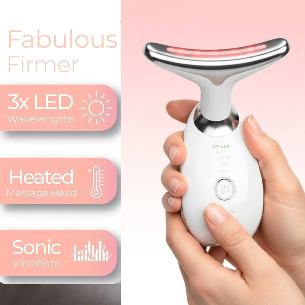 Ovey London Advanced Face & Neck Lifting Massager | Multi-functional Heat, LED & Vibration Device For Anti-aging & Firming