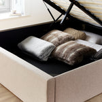 Wilson Fabric Ottoman Bed | Double | Beige