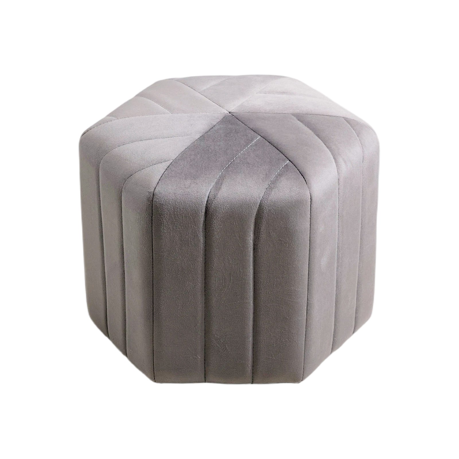 Breeins Hexagon Velvet Upholstered Footstool