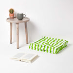 Cotton Thick Striped Floor Cushion | 50cm x 50cm | Green