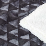 Geometric Triangle Velvet Throw | 160cm x 200cm | Dark Grey
