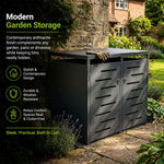 Outdoor Metal Bin Storage Galvanized Steel Lockable Wheelie Bin Storage Shed